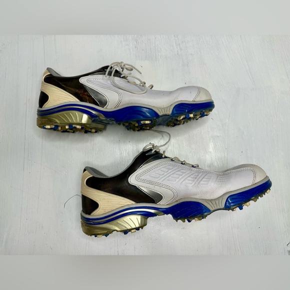 FootJoy Sport Golf Shoes Men’s 9.5M – White/Blue – Spiked Cleats – Read - Picture 4 of 11